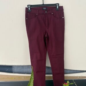 Jones New York Wine-Colored Skinny Jeans